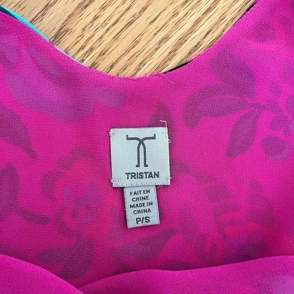 Tristan flowy floral satin shirt in amazing hot pink! - Picture 3 of 6